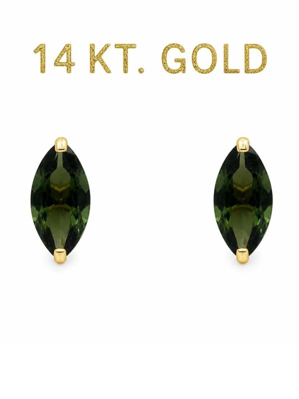 Genuine 1.44 Cts Tsavorite Stud Earrings 14k SOLID Yellow Gold